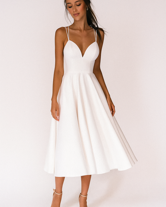 Greta | Damen Träger Midi Kleid für Hochzeitsgäste