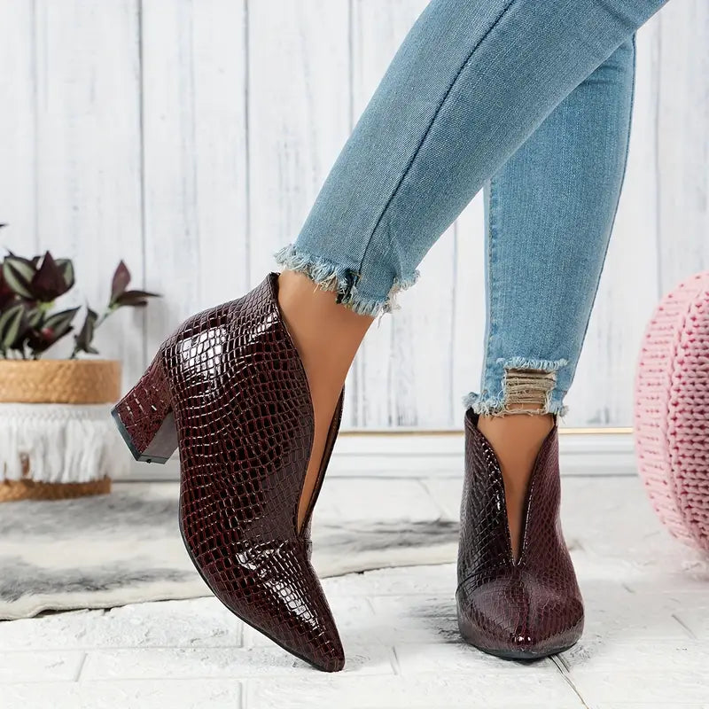 Franziska | Damen Herbst Schlangenleder High Heel Stiefel