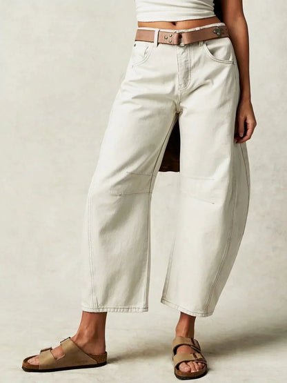 Lena | Damen Locker geschnittene Jeans mit Leopardenmuster