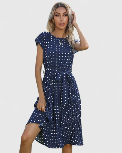 Petra | Damen Midikleid mit Kurzärmeln und Faltenrock