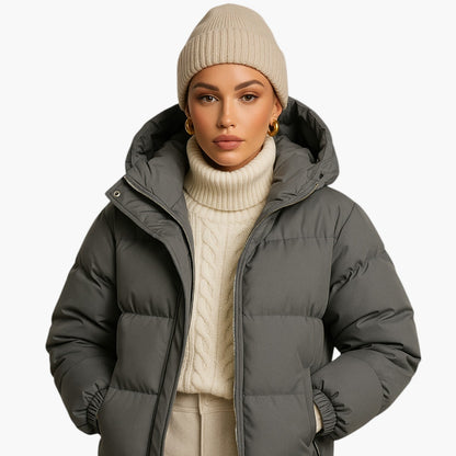 Christian | Herren Kurzer Steppmantel mit Kapuze Winterjacke