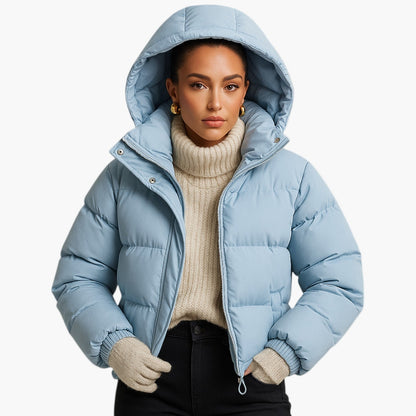 Christian | Herren Kurzer Steppmantel mit Kapuze Winterjacke