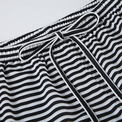 Katharina | Damen Frühlings-Gestreifte Relaxed-Hose