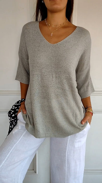 Nicole | Damen Winteroberteil mit Langarm und V-Ausschnitt