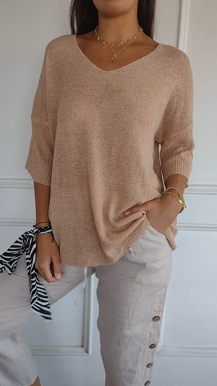 Nicole | Damen Winteroberteil mit Langarm und V-Ausschnitt