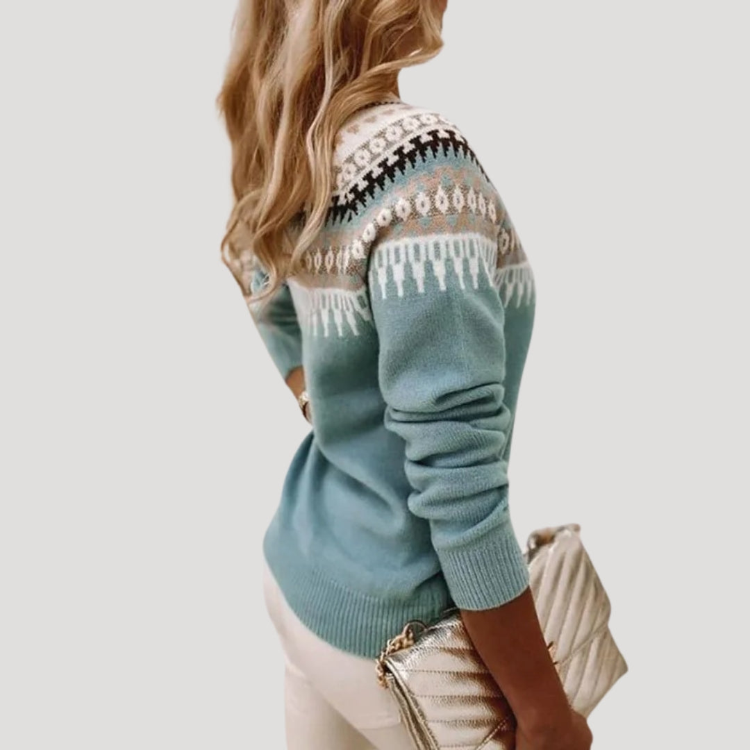 Kirsten | Damen Frühlings Fair-Isle-Strickpullover