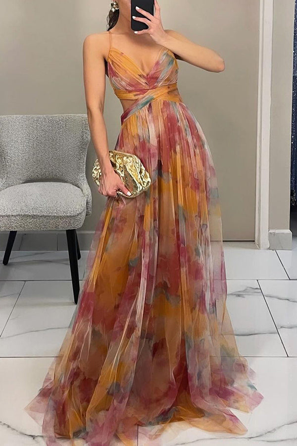 Leonie | Damen Falten-Maxi-Kleid