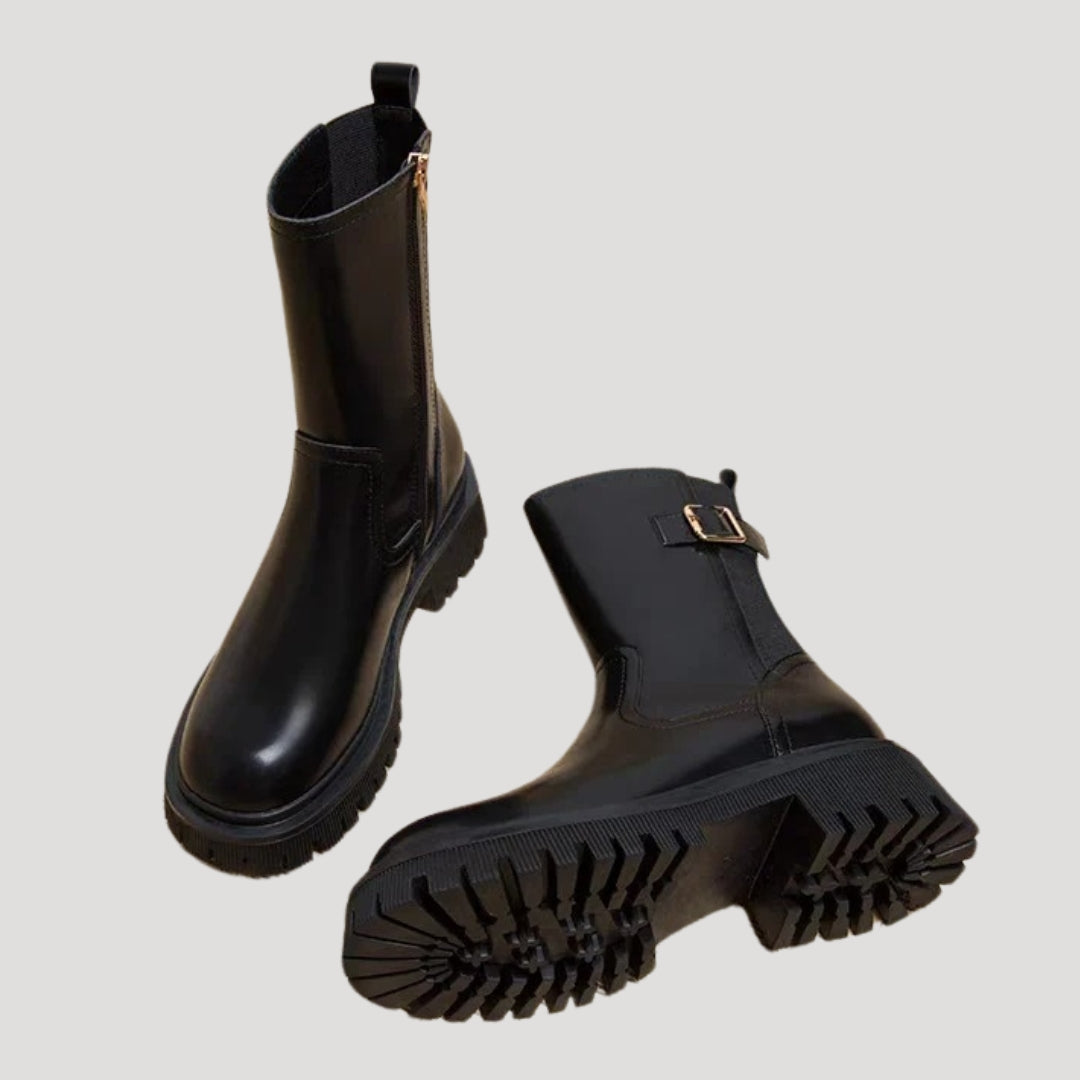 Karla | Damen Frühlings Chunky Stiefel in Wadenhöhe