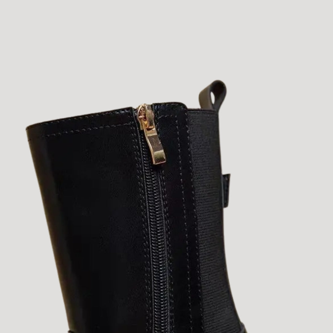 Karla | Damen Frühlings Chunky Stiefel in Wadenhöhe