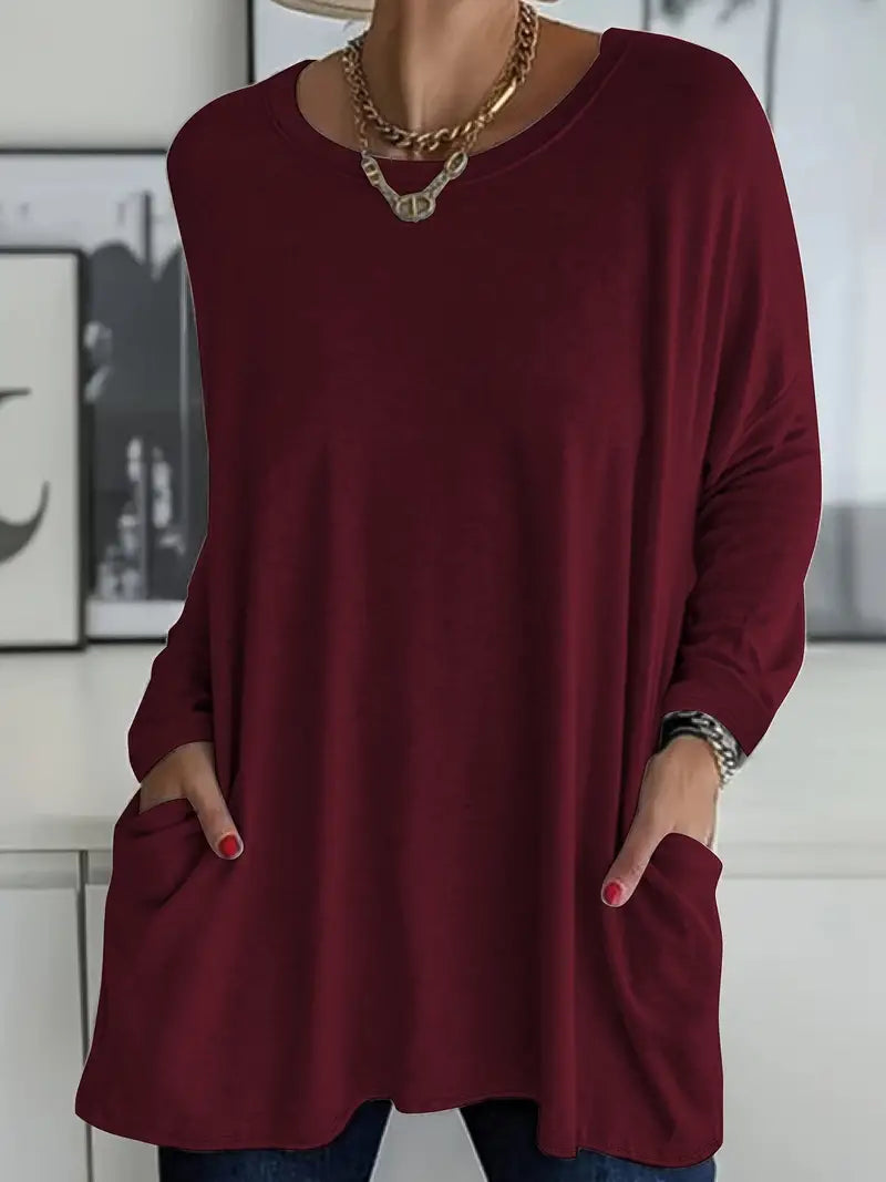 Angela | Damen Lockeres Langarmshirt