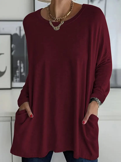 Angela | Damen Lockeres Langarmshirt