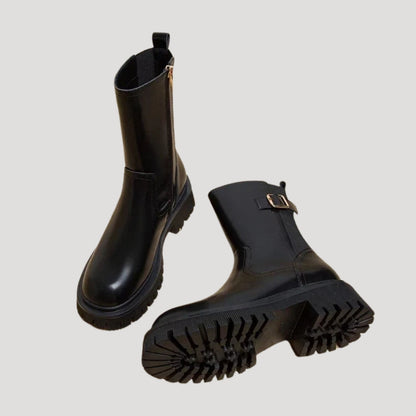 Karla | Damen Frühlings Chunky Stiefel in Wadenhöhe
