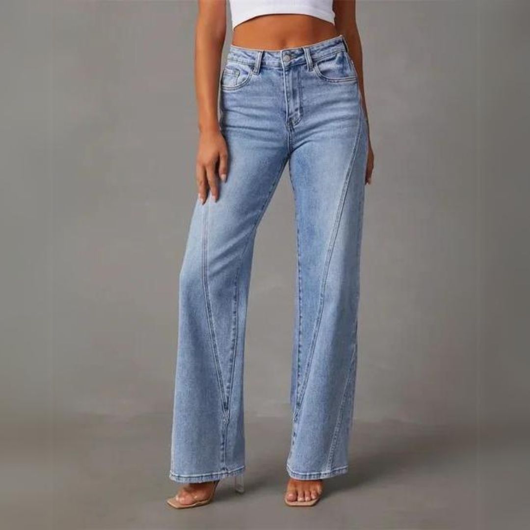 Daniela | Damen Klassische Jeans mit hoher Taille und weitem Bein