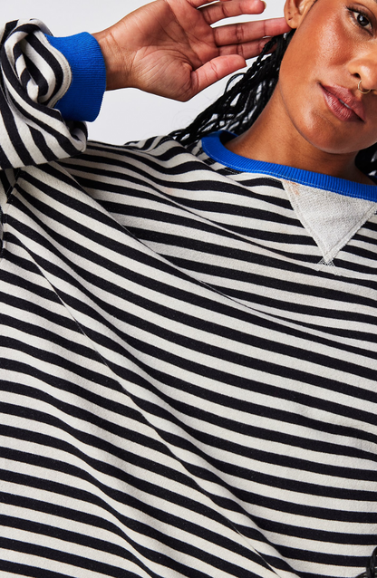 Martina | Damen Gestreifter Rundhals-Pullover für den Frühling