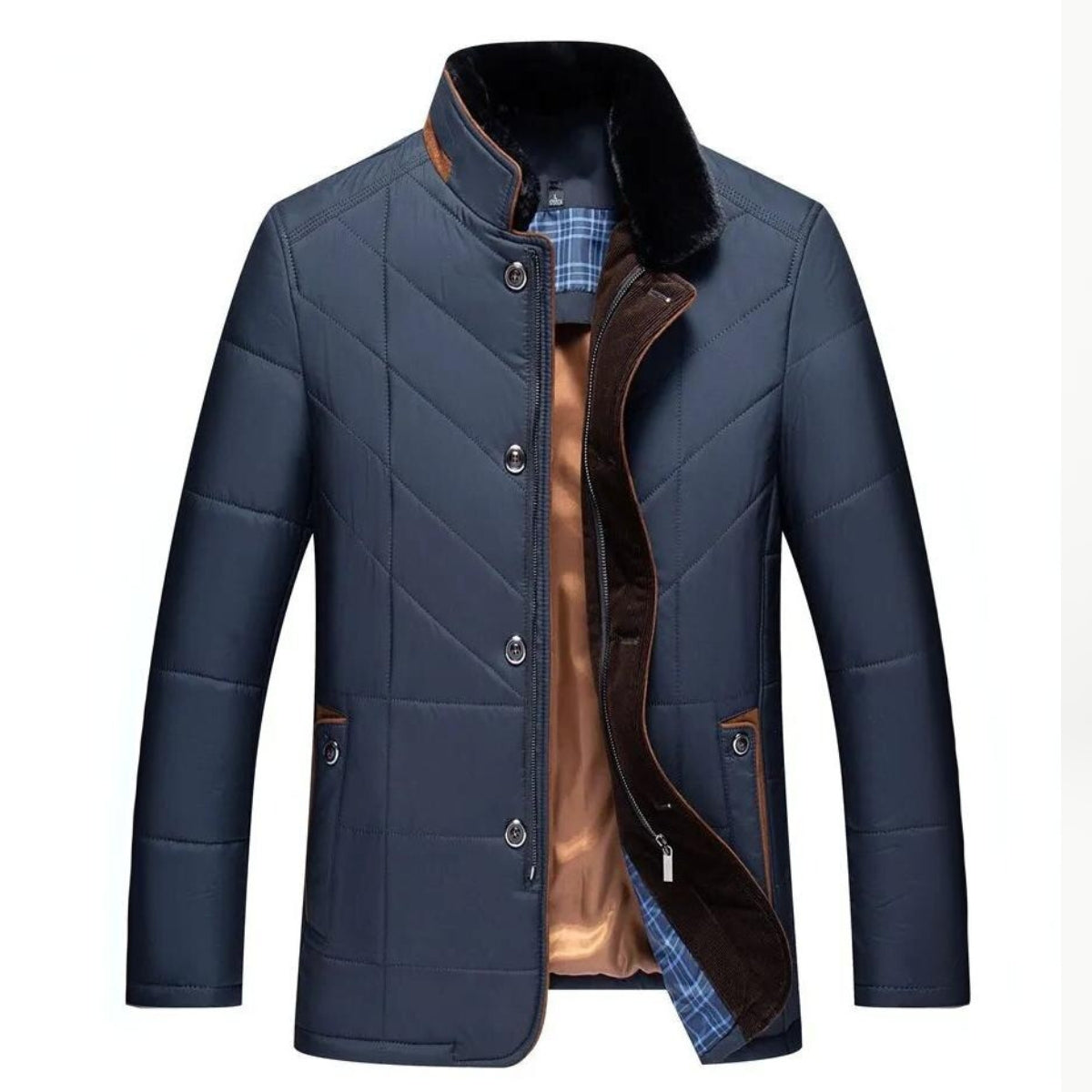 Michael | Herren Gestepptes Winterjacke mit Stehkragen