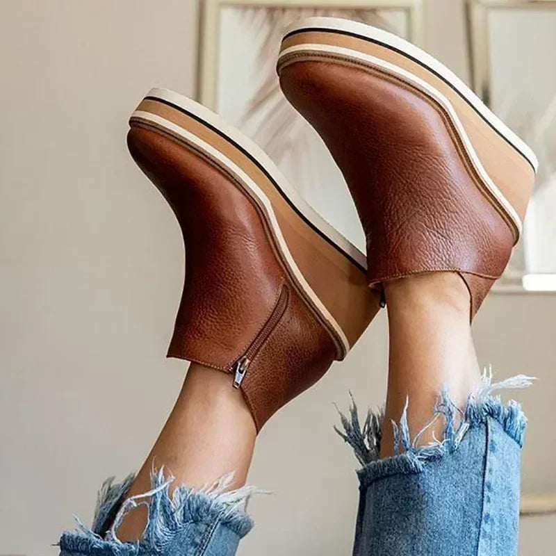 Lara | Damen Slip-On Freizeitschuhe mit dicker Sohle