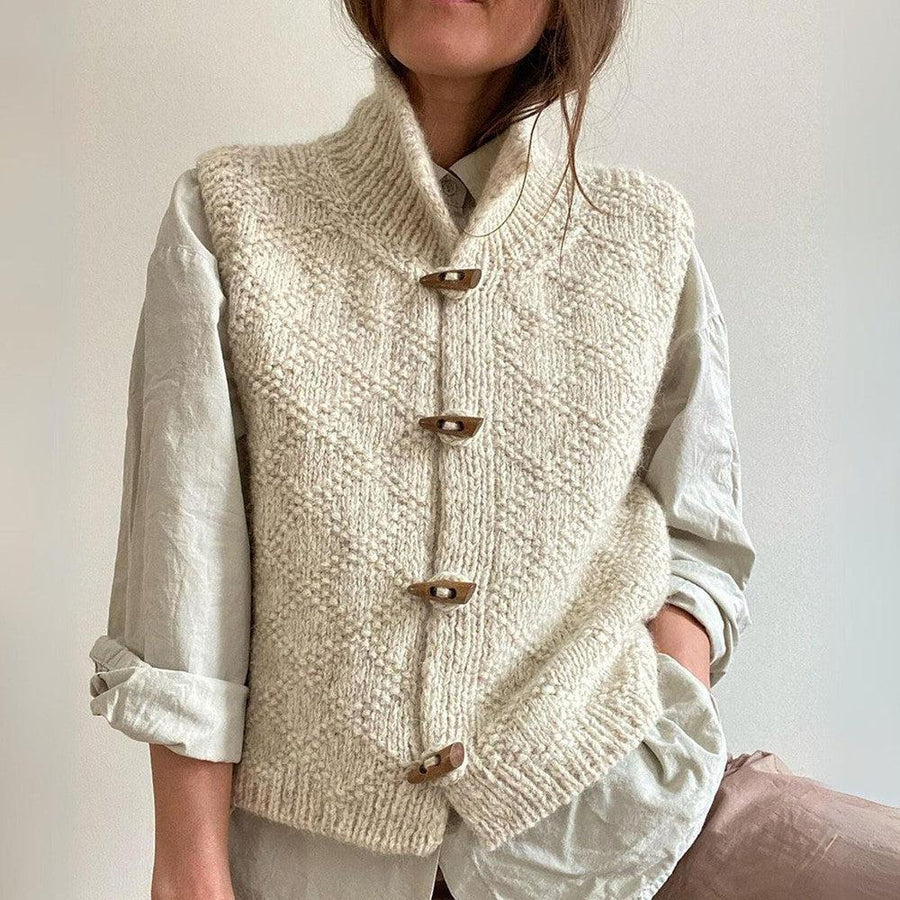 Karin | Damen Klassische Weste mit Knopfdetails und Wärmender Passform