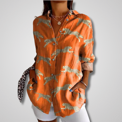 Elfriede | Damen Sommer Vintage Lässiges Hemd