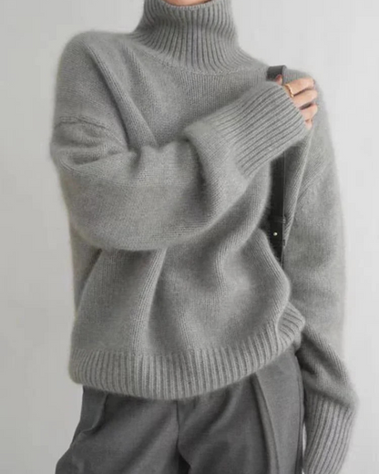 Elke | Damen Frühlings Oversize Rollkragenpullover