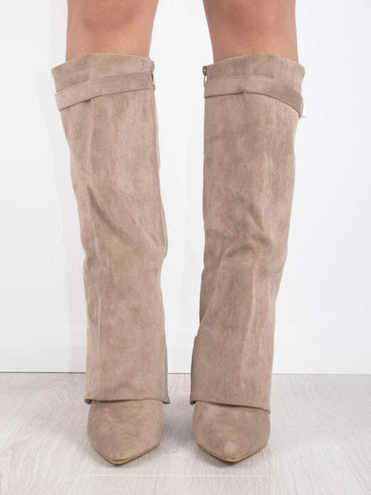 Jessica | Damen Herbst Slouchy Zip-Up Kniehohe Stiefel