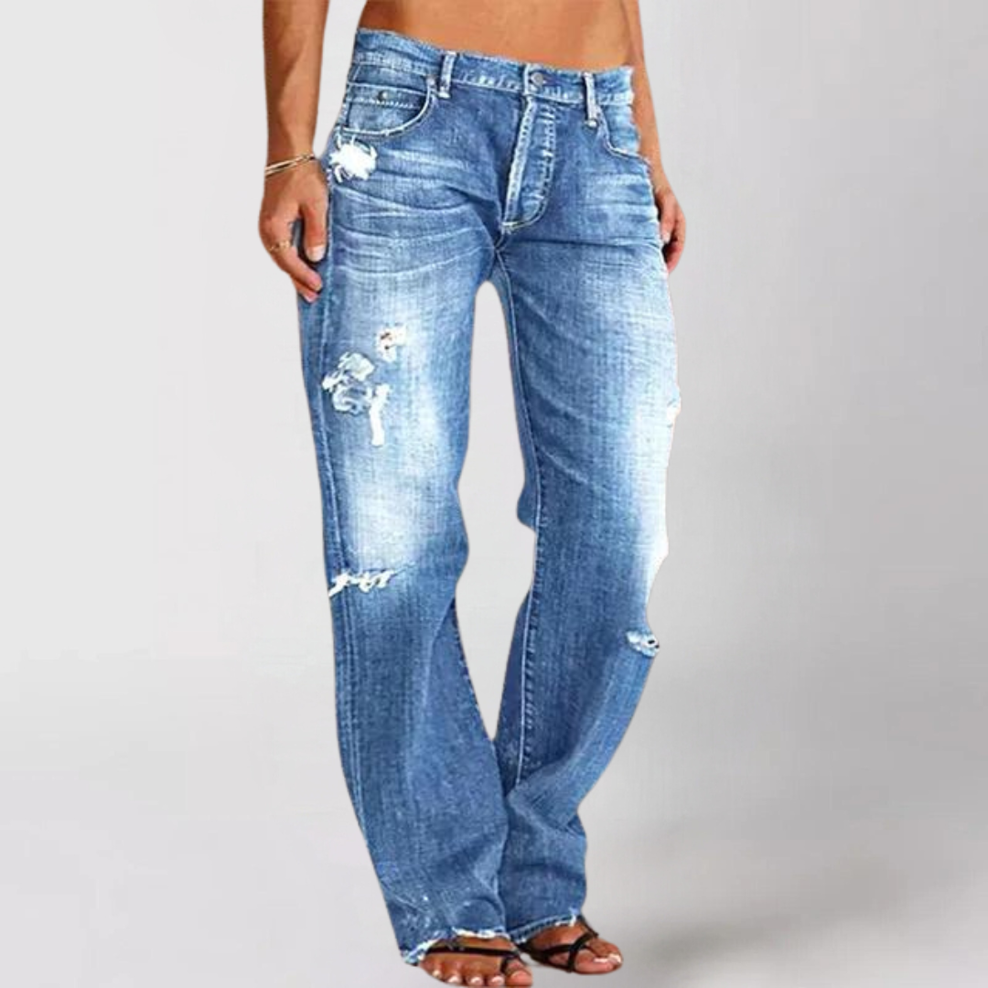 Helene | Damen Frühlings Lässige Weitbein Denim Jeans