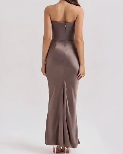 Rita | Drapiertes Maxikleid für Hochzeitsgäste Damen