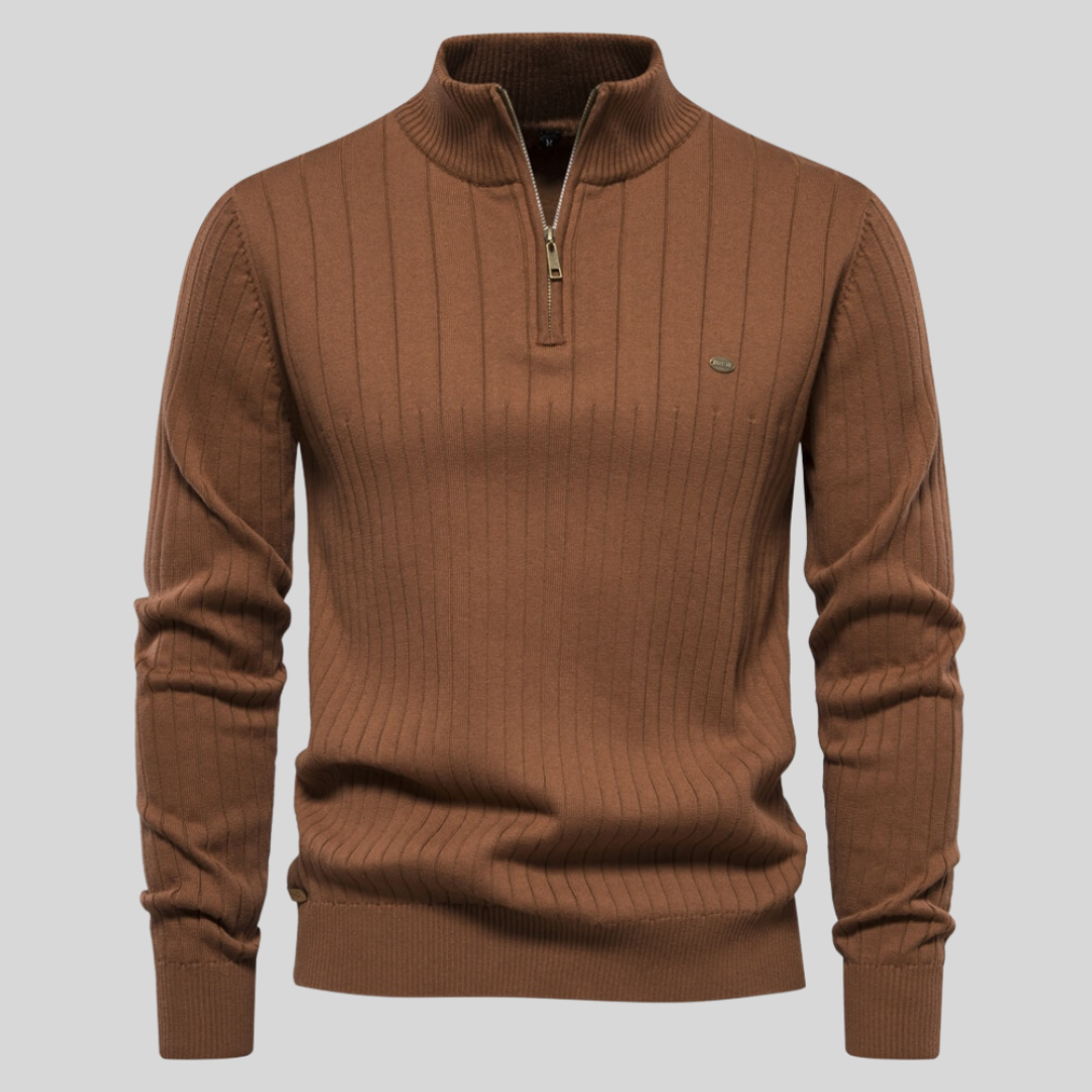 David | Herren Frühlings Rippstrick Half-Zip Pullover