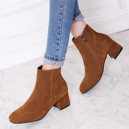 Elisa | Damen Klassische Knöchelstiefel mit Blockabsatz