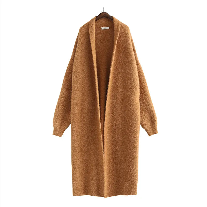 Barbara | Damen Frühling Longline Offener Cardigan