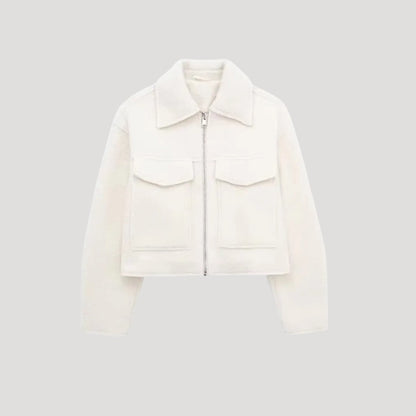 Felicia | Damen Kurze Winterjacke mit Reißverschluss vorne