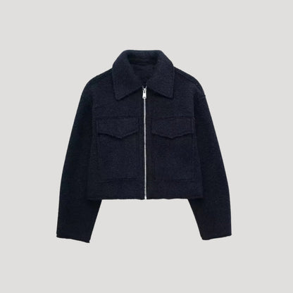 Felicia | Damen Kurze Winterjacke mit Reißverschluss vorne
