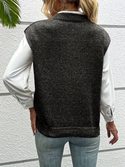 Carolin | Damen Strickweste mit V-Ausschnitt