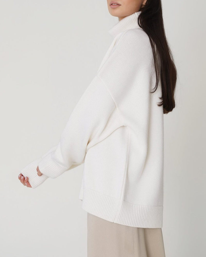 Regine | Damen Lockerer Rollkragen Strickpullover