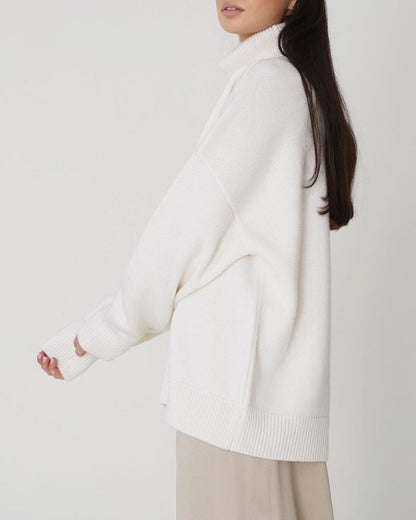 Regine | Damen Lockerer Rollkragen Strickpullover