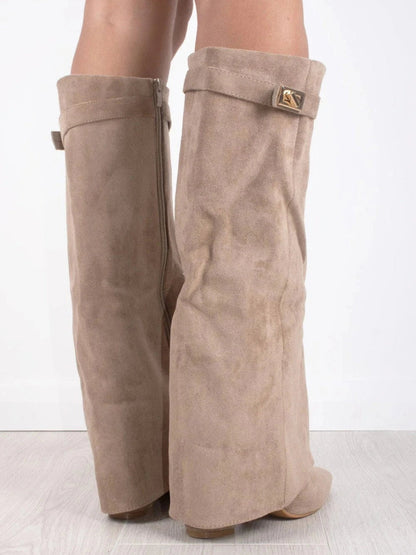 Jessica | Damen Herbst Slouchy Zip-Up Kniehohe Stiefel