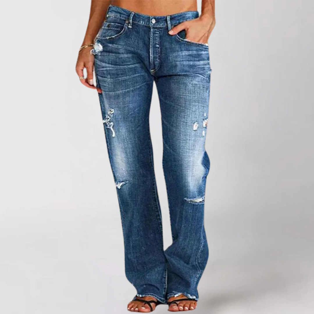 Helene | Damen Frühlings Lässige Weitbein Denim Jeans