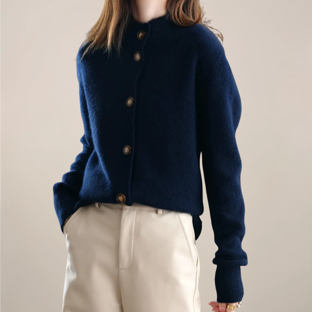 Carmen | Damen Frühling Cardigan mit Kragen und Knöpfen