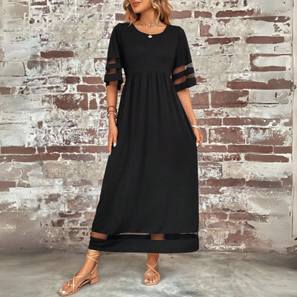 Karin | Damen Maxikleid mit Kurzarm