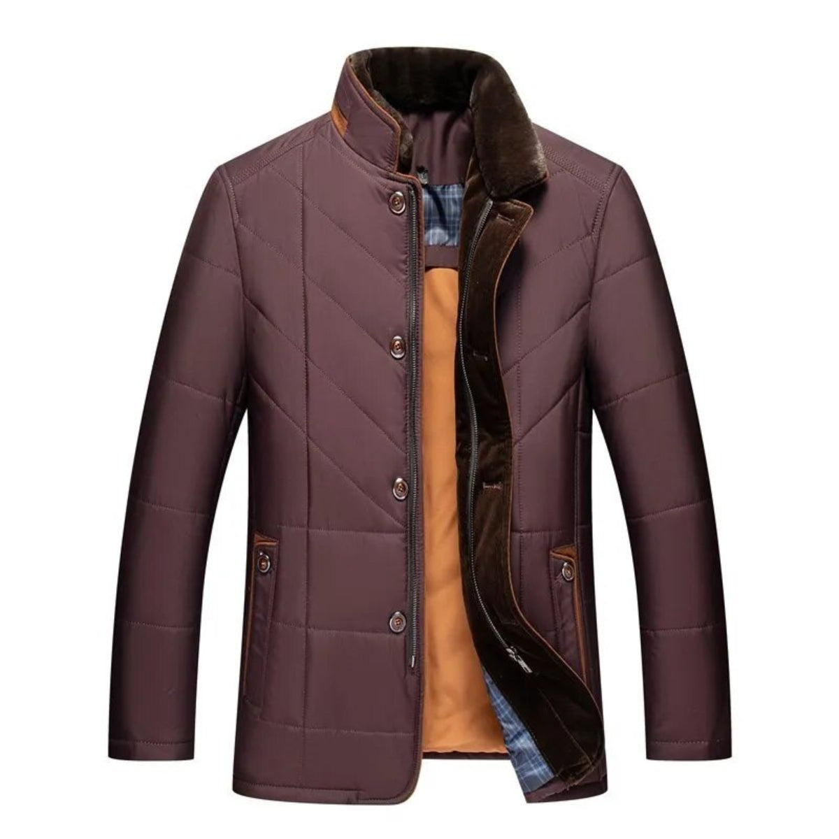 Michael | Herren Gestepptes Winterjacke mit Stehkragen