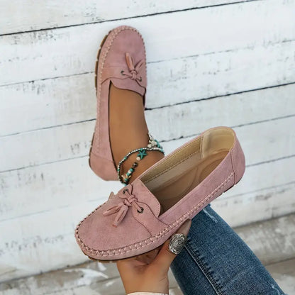 Daniela | Damen Weiche Loafer zum Gehen mit Schleifendetail