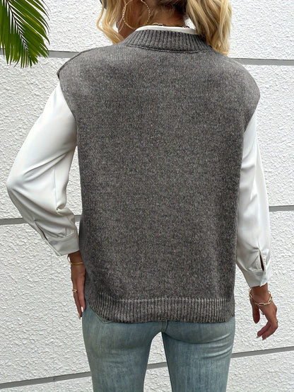 Carolin | Damen Strickweste mit V-Ausschnitt
