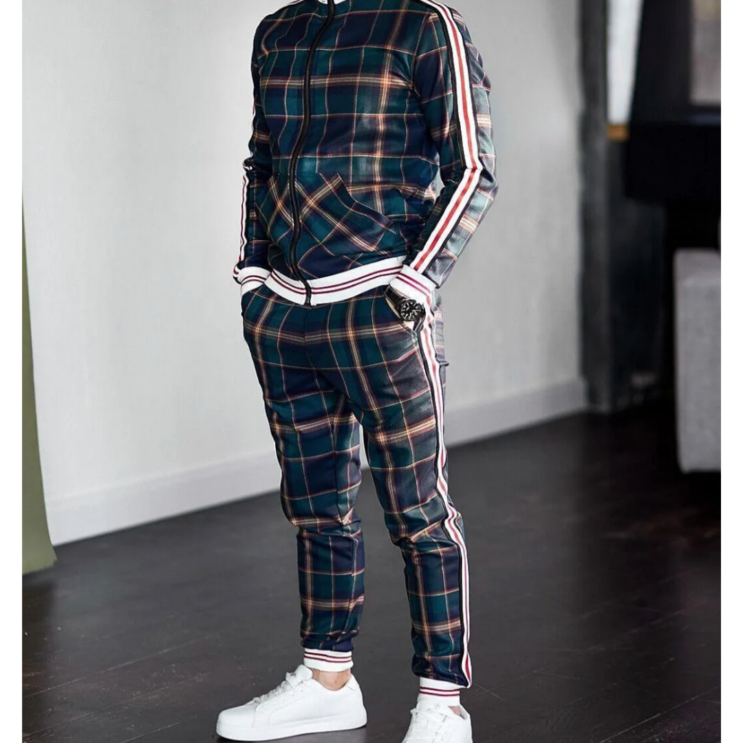 Elias | Herren Sportliches Gemustertes Jogger-Set