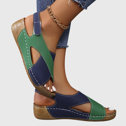 Jacqueline | Damen Lässige Peeptoe Keilabsatz-Sandalen