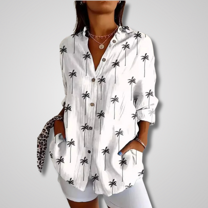 Elfriede | Damen Sommer Vintage Lässiges Hemd