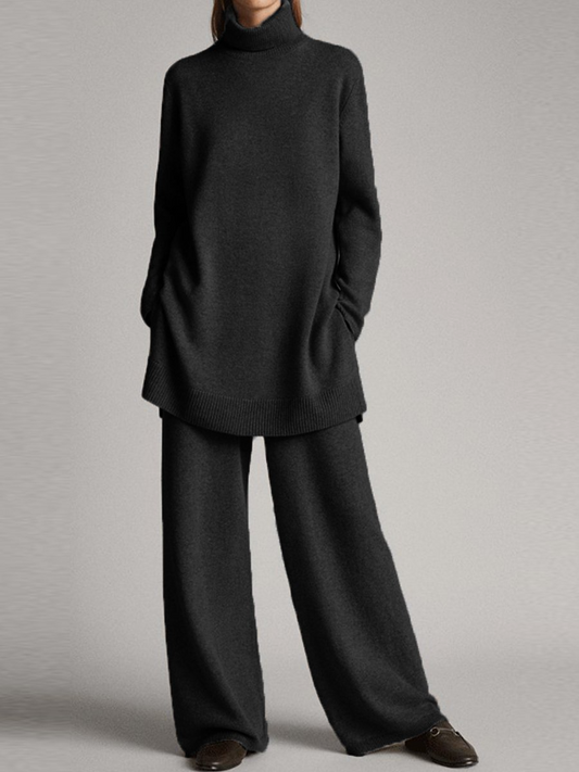 Stefanie | Damen Herbst Strick Zweiteiler im Oversized-Stil