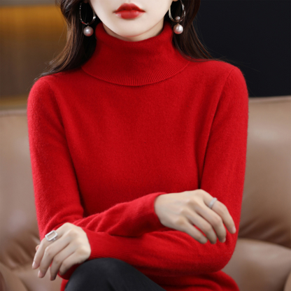 Martina | Damen Herbst Klassischer Rollkragenpullover aus Strick