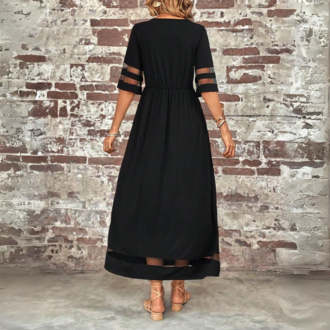 Karin | Damen Maxikleid mit Kurzarm