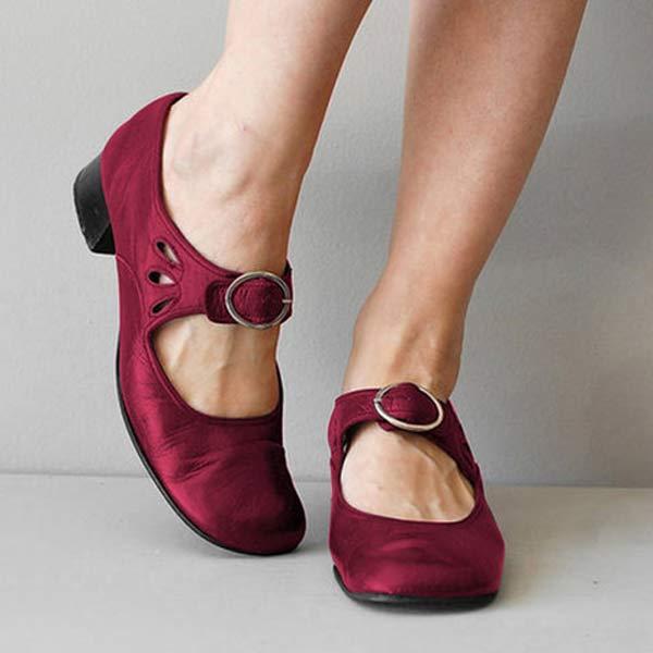 Helga | Damen-Winter-Schuhe im Vintage-Stil mit Schnallenriemen