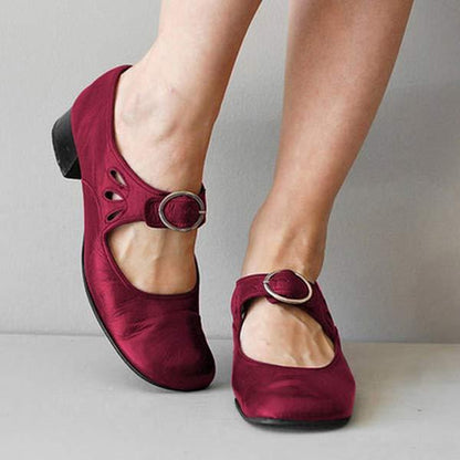 Helga | Damen-Winter-Schuhe im Vintage-Stil mit Schnallenriemen