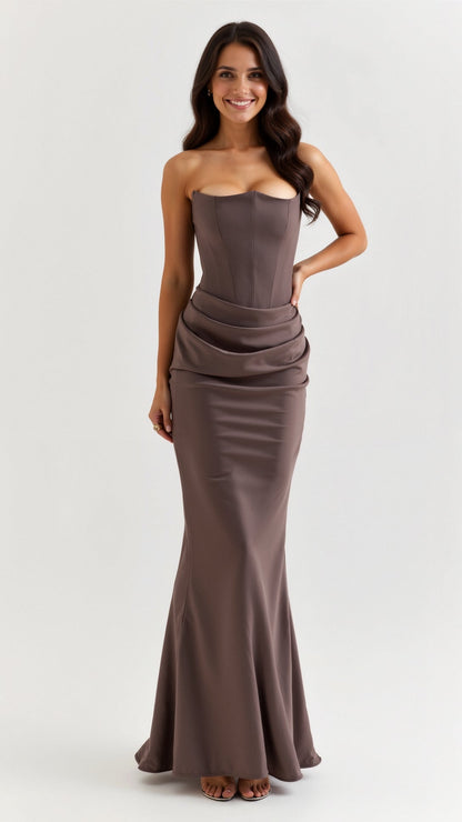 Jacqueline | Damen Säulen Maxi Kleid für Hochzeitsgäste